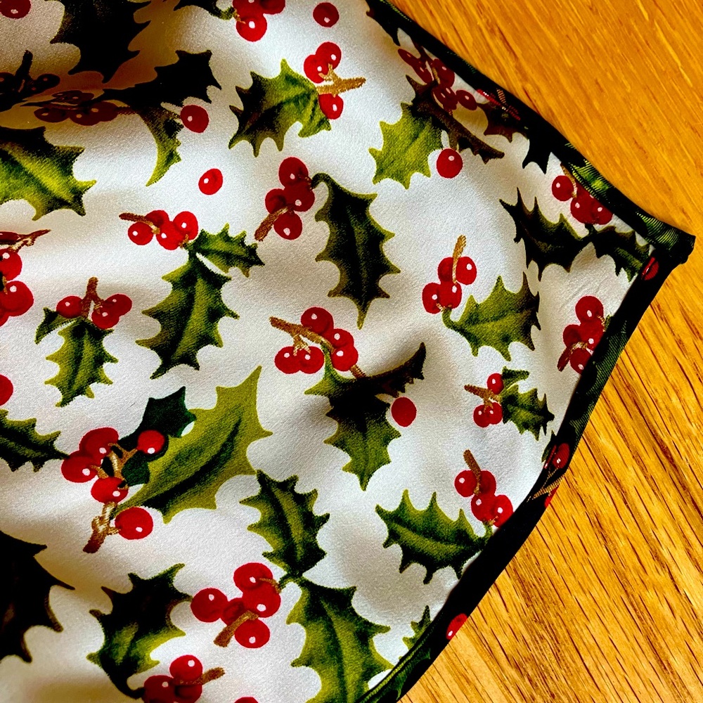 Holiday silk scarf